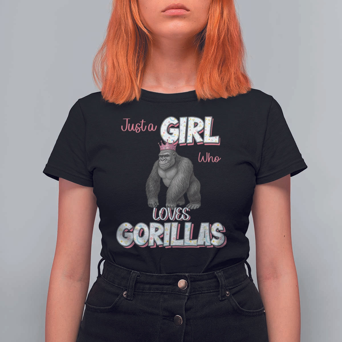 Gorilla Lover Gift T Shirt For Women Just A Girl Who Loves Gorillas - Wonder Print Shop