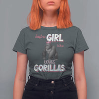 Gorilla Lover Gift T Shirt For Women Just A Girl Who Loves Gorillas - Wonder Print Shop