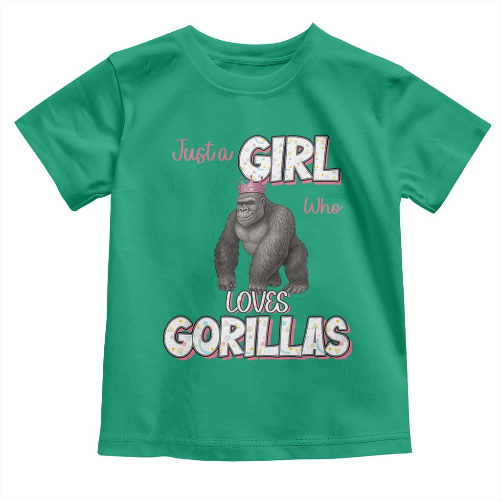 Gorilla Lover Gift Toddler T Shirt Just A Girl Who Loves Gorillas - Wonder Print Shop