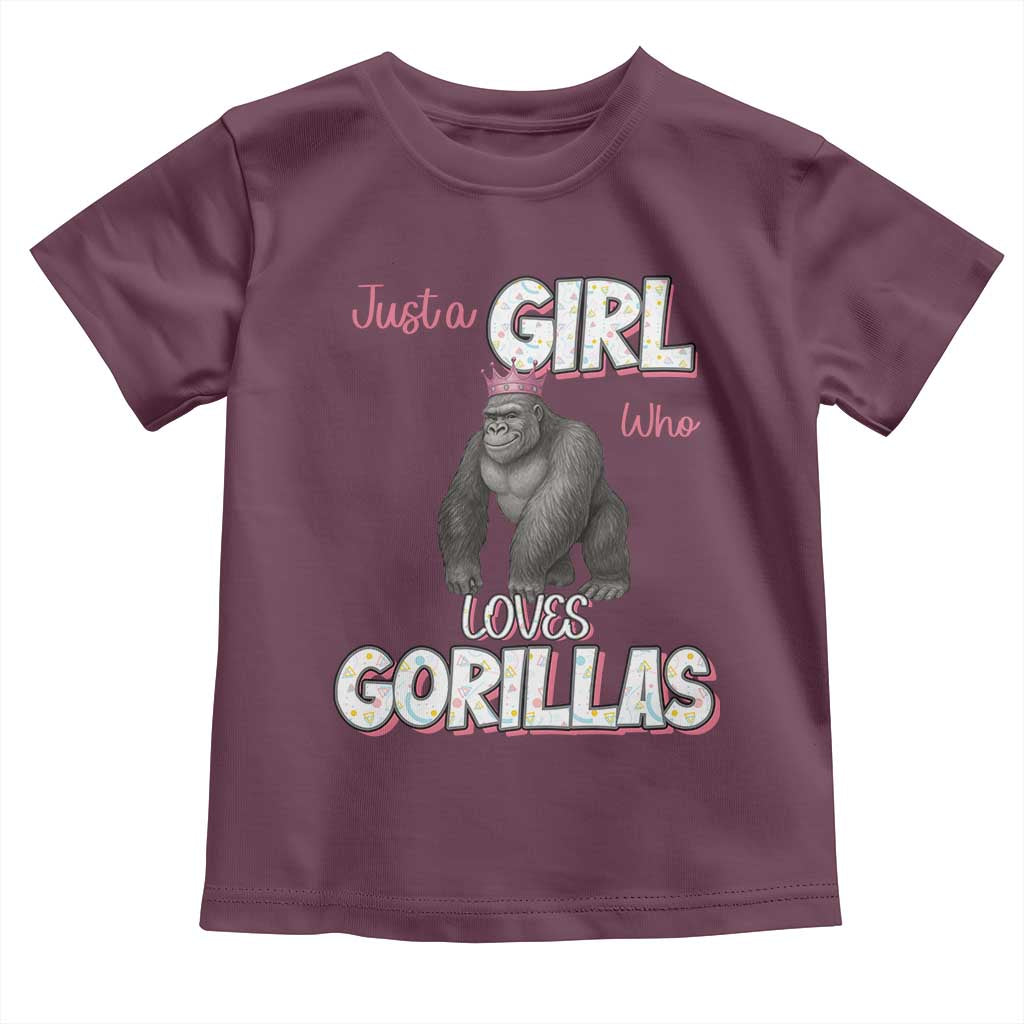 Gorilla Lover Gift Toddler T Shirt Just A Girl Who Loves Gorillas - Wonder Print Shop