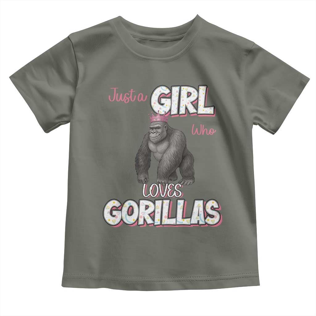 Gorilla Lover Gift Toddler T Shirt Just A Girl Who Loves Gorillas - Wonder Print Shop