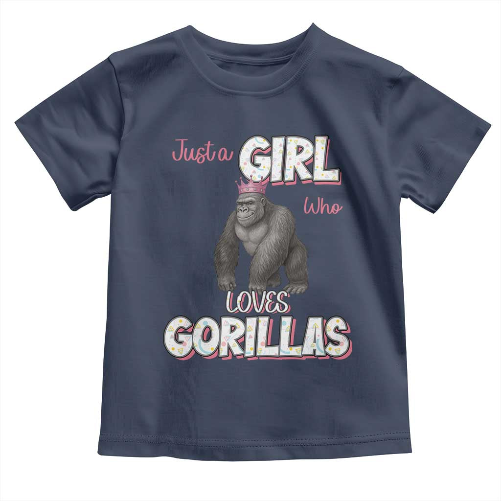 Gorilla Lover Gift Toddler T Shirt Just A Girl Who Loves Gorillas - Wonder Print Shop