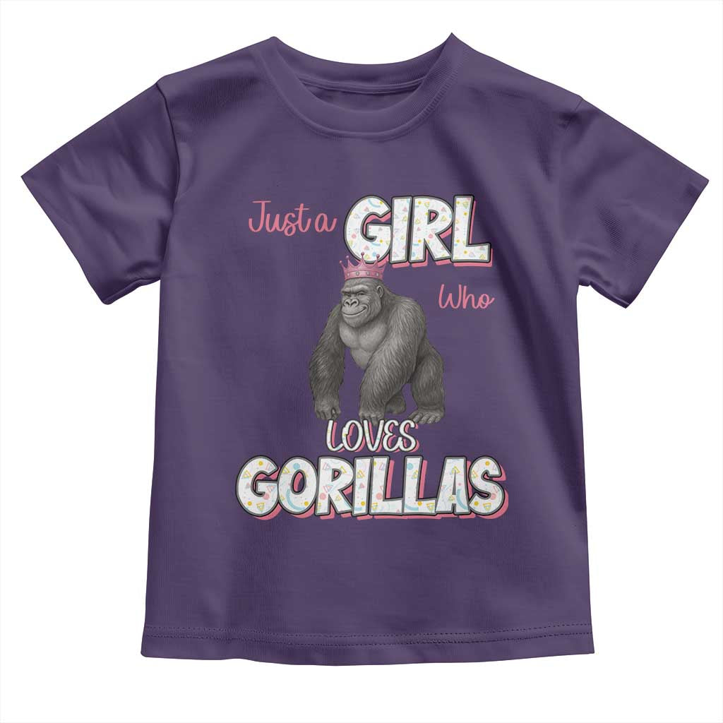 Gorilla Lover Gift Toddler T Shirt Just A Girl Who Loves Gorillas - Wonder Print Shop