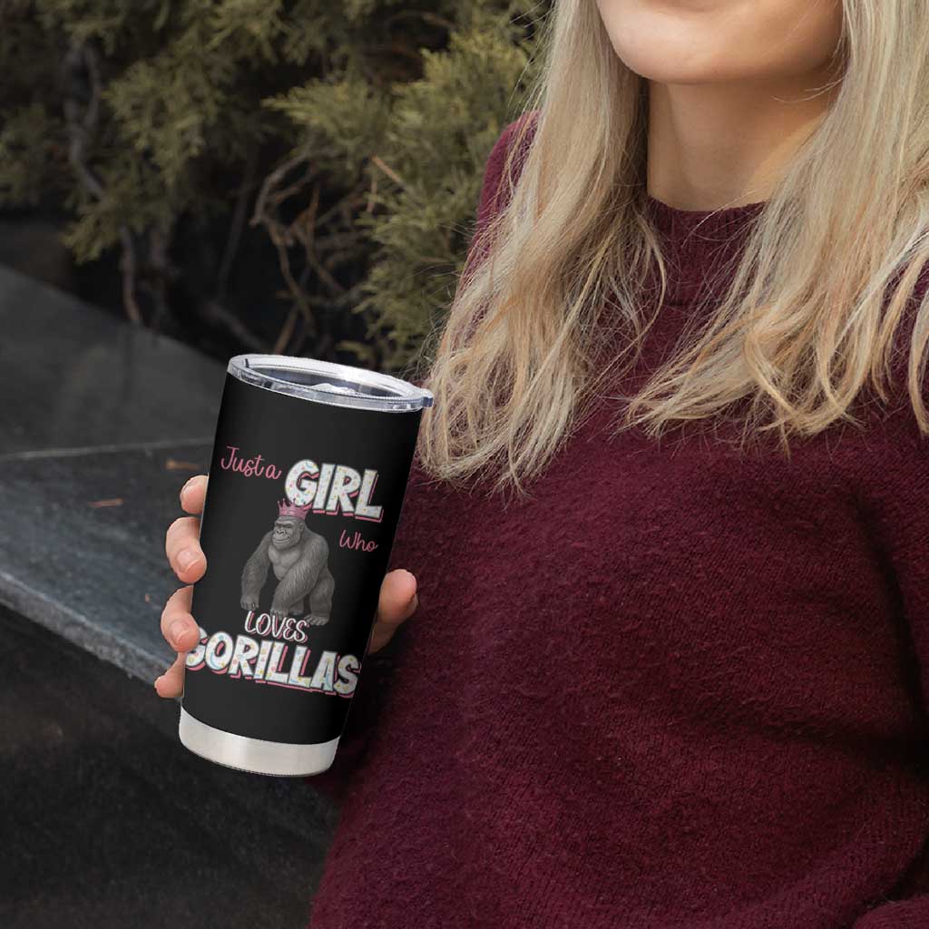 Gorilla Lover Gift Tumbler Cup Just A Girl Who Loves Gorillas