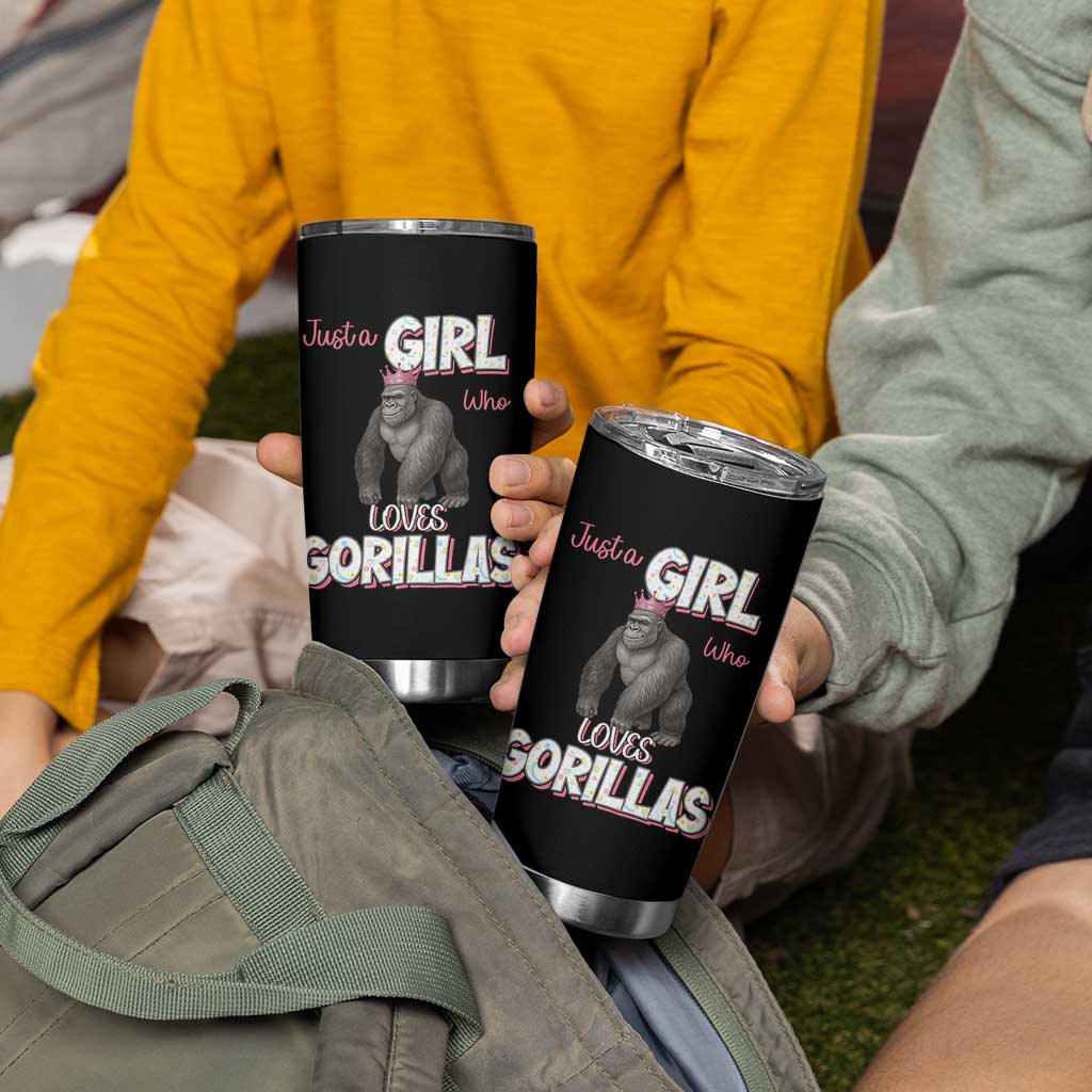Gorilla Lover Gift Tumbler Cup Just A Girl Who Loves Gorillas