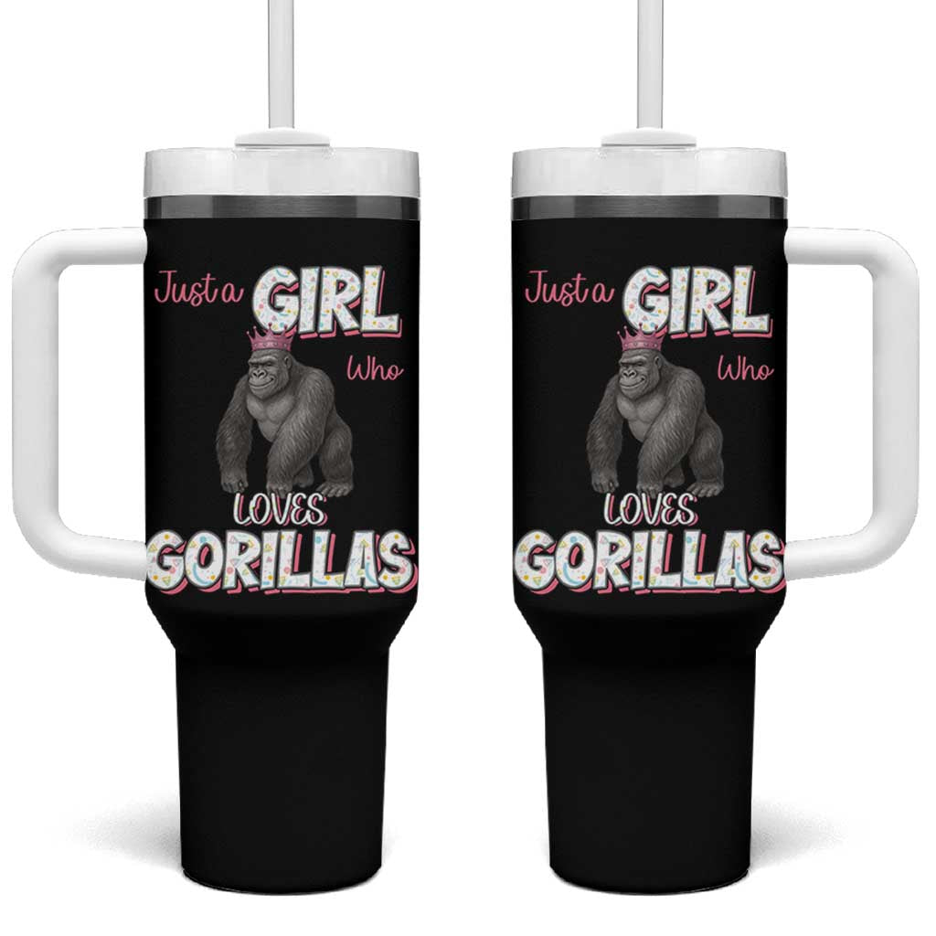 Gorilla Lover Gift Tumbler With Handle Just A Girl Who Loves Gorillas