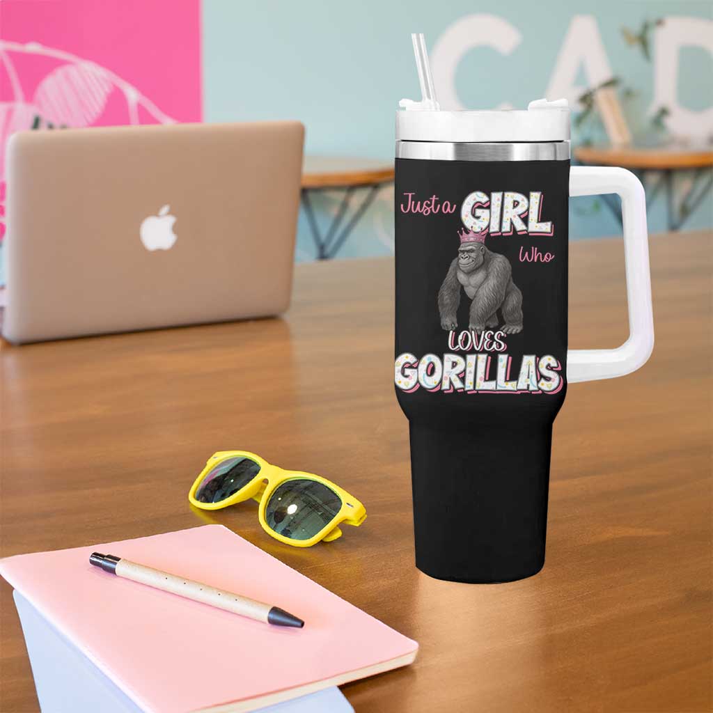 Gorilla Lover Gift Tumbler With Handle Just A Girl Who Loves Gorillas