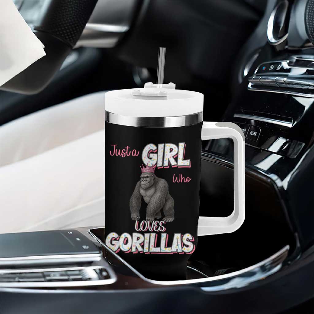 Gorilla Lover Gift Tumbler With Handle Just A Girl Who Loves Gorillas