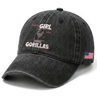 Gorilla Lover Gift Washed Cotton Baseball Cap Just A Girl Who Loves Gorillas