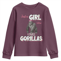 Gorilla Lover Gift Youth Sweatshirt Just A Girl Who Loves Gorillas - Wonder Print Shop