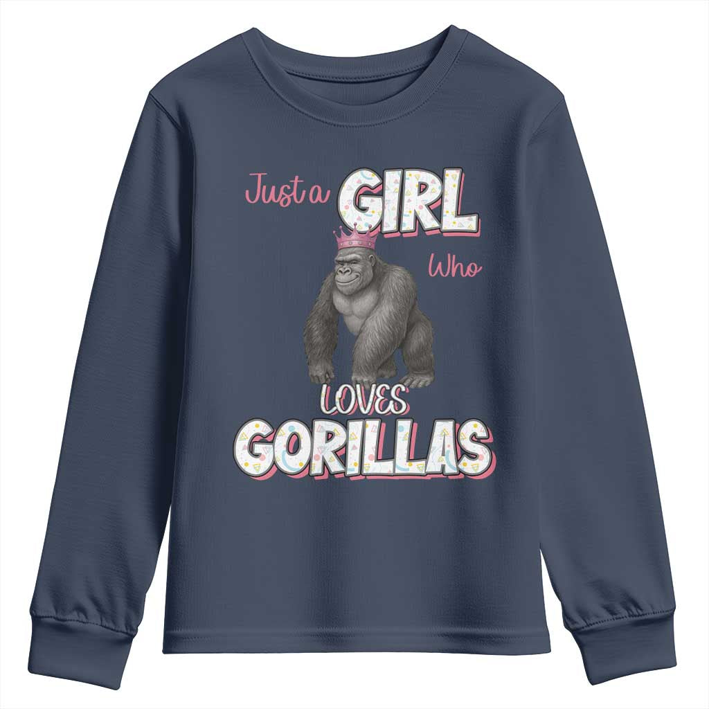 Gorilla Lover Gift Youth Sweatshirt Just A Girl Who Loves Gorillas - Wonder Print Shop