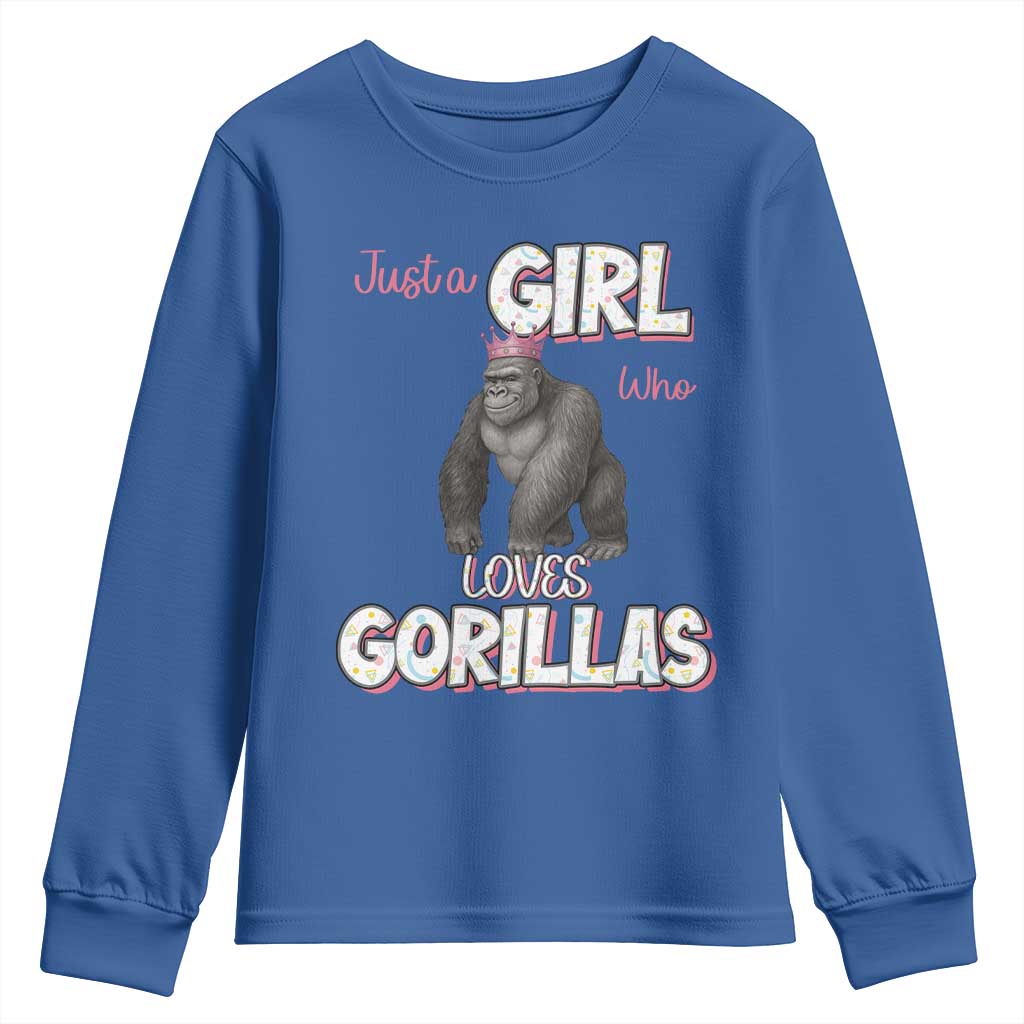 Gorilla Lover Gift Youth Sweatshirt Just A Girl Who Loves Gorillas - Wonder Print Shop