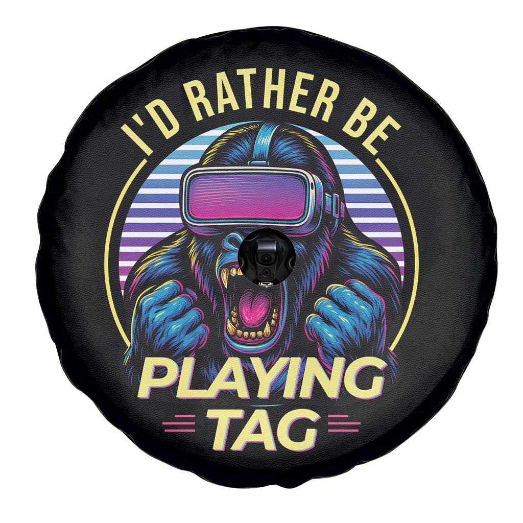 VR Gamer Gorilla Spare Tire Cover I’d Rather Be Playing Tag Gift - Wonder Print Shop