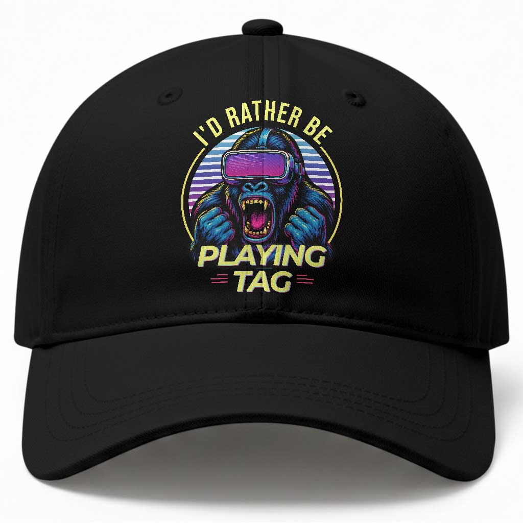 VR Gamer Gorilla Baseball Cap I’d Rather Be Playing Tag Gift