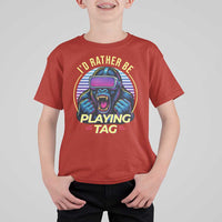 VR Gamer Gorilla T Shirt For Kid I’d Rather Be Playing Tag Gift - Wonder Print Shop