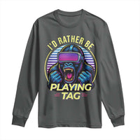 VR Gamer Gorilla Long Sleeve Shirt I’d Rather Be Playing Tag Gift - Wonder Print Shop