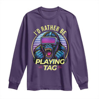 VR Gamer Gorilla Long Sleeve Shirt I’d Rather Be Playing Tag Gift - Wonder Print Shop
