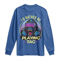 VR Gamer Gorilla Long Sleeve Shirt I’d Rather Be Playing Tag Gift - Wonder Print Shop
