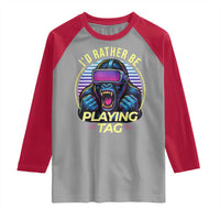 VR Gamer Gorilla Raglan Shirt I’d Rather Be Playing Tag Gift - Wonder Print Shop