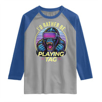 VR Gamer Gorilla Raglan Shirt I’d Rather Be Playing Tag Gift - Wonder Print Shop