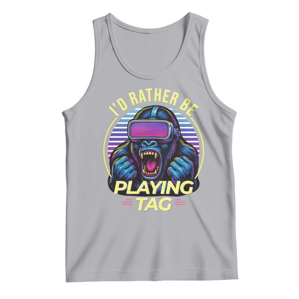 VR Gamer Gorilla Tank Top I’d Rather Be Playing Tag Gift - Wonder Print Shop