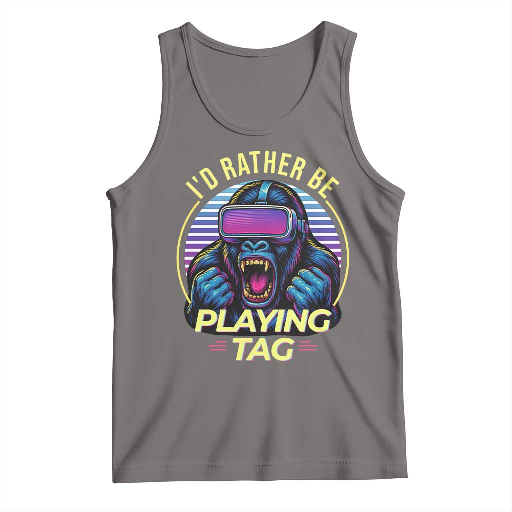 VR Gamer Gorilla Tank Top I’d Rather Be Playing Tag Gift - Wonder Print Shop