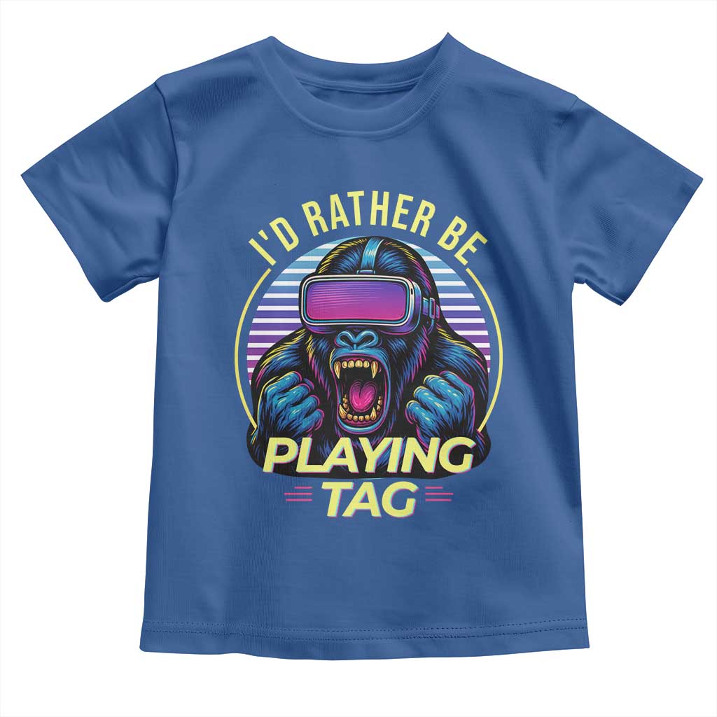 VR Gamer Gorilla Toddler T Shirt I’d Rather Be Playing Tag Gift - Wonder Print Shop