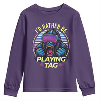 VR Gamer Gorilla Youth Sweatshirt I’d Rather Be Playing Tag Gift - Wonder Print Shop