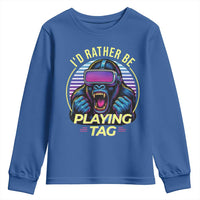 VR Gamer Gorilla Youth Sweatshirt I’d Rather Be Playing Tag Gift - Wonder Print Shop