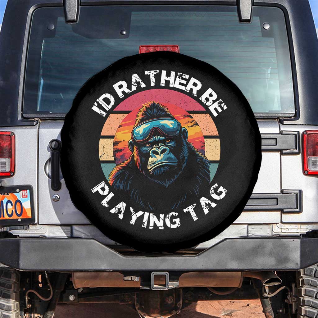 Funny Gorilla Lover Spare Tire Cover I’d Rather Be Playing Tag VR Game - Wonder Print Shop