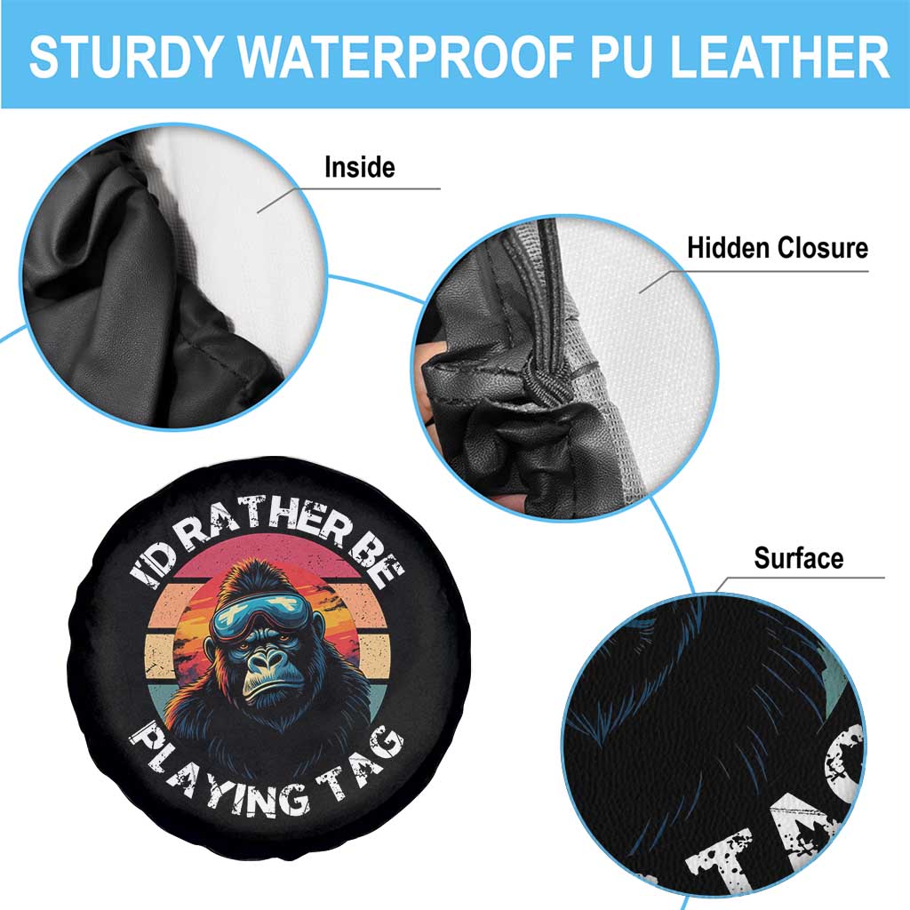 Funny Gorilla Lover Spare Tire Cover I’d Rather Be Playing Tag VR Game - Wonder Print Shop
