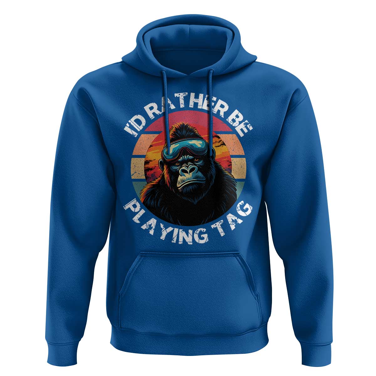 Funny Gorilla Lover Hoodie I’d Rather Be Playing Tag VR Game - Wonder Print Shop