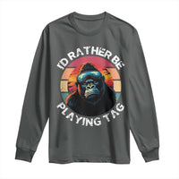 Funny Gorilla Lover Long Sleeve Shirt I’d Rather Be Playing Tag VR Game - Wonder Print Shop