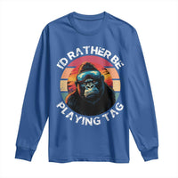 Funny Gorilla Lover Long Sleeve Shirt I’d Rather Be Playing Tag VR Game - Wonder Print Shop