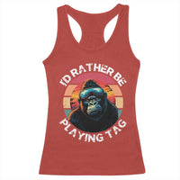 Funny Gorilla Lover Racerback Tank Top I’d Rather Be Playing Tag VR Game - Wonder Print Shop