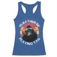 Funny Gorilla Lover Racerback Tank Top I’d Rather Be Playing Tag VR Game - Wonder Print Shop