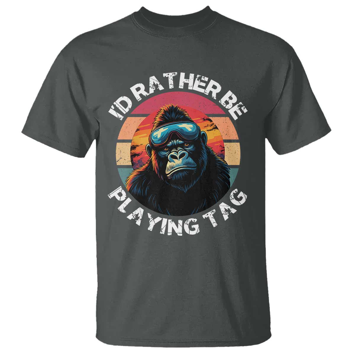 Funny Gorilla Lover T Shirt I’d Rather Be Playing Tag VR Game - Wonder Print Shop