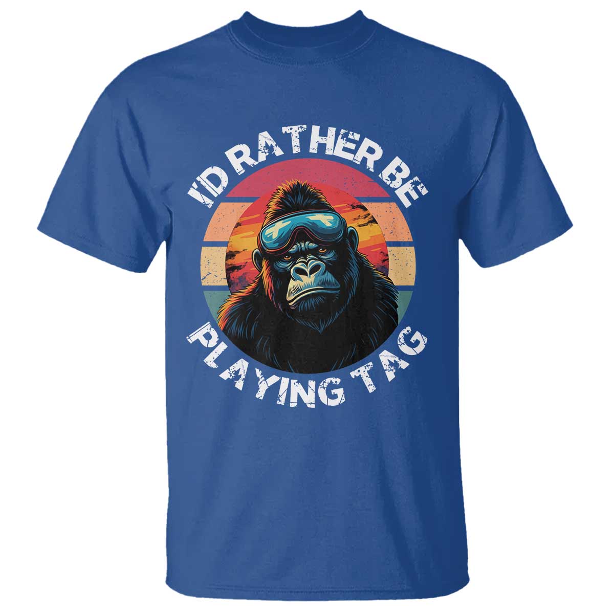 Funny Gorilla Lover T Shirt I’d Rather Be Playing Tag VR Game - Wonder Print Shop