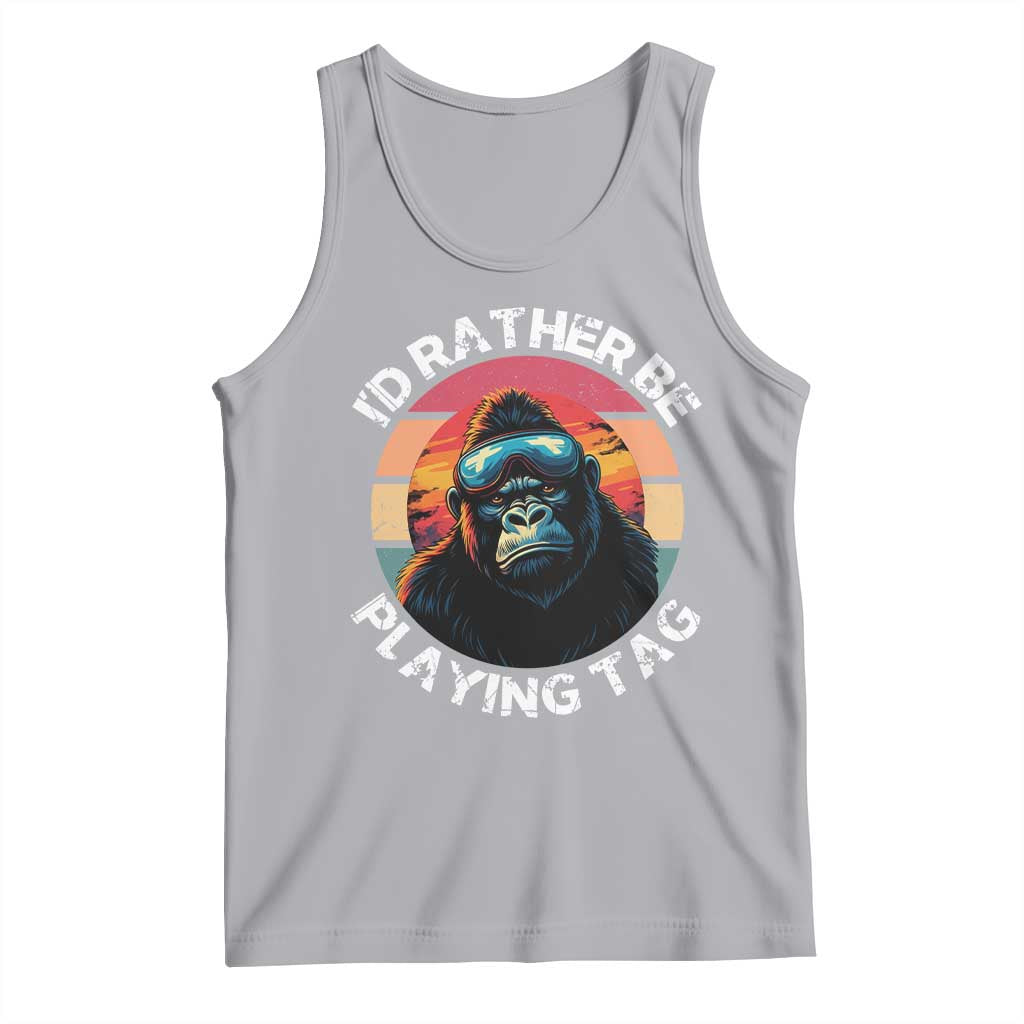 Funny Gorilla Lover Tank Top I’d Rather Be Playing Tag VR Game - Wonder Print Shop