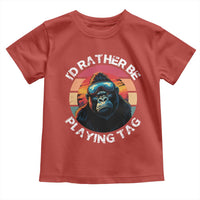 Funny Gorilla Lover Toddler T Shirt I’d Rather Be Playing Tag VR Game - Wonder Print Shop