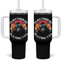 Funny Gorilla Lover Tumbler With Handle I’d Rather Be Playing Tag VR Game