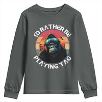 Funny Gorilla Lover Youth Sweatshirt I’d Rather Be Playing Tag VR Game - Wonder Print Shop