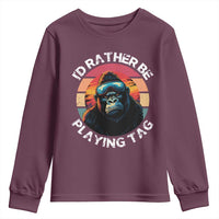 Funny Gorilla Lover Youth Sweatshirt I’d Rather Be Playing Tag VR Game - Wonder Print Shop