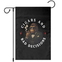 Cigars And Bad Decisions Garden Flag Funny Gorilla Gift - Wonder Print Shop