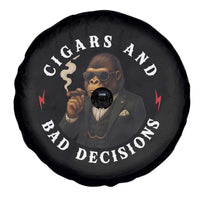 Cigars And Bad Decisions Spare Tire Cover Funny Gorilla Gift - Wonder Print Shop
