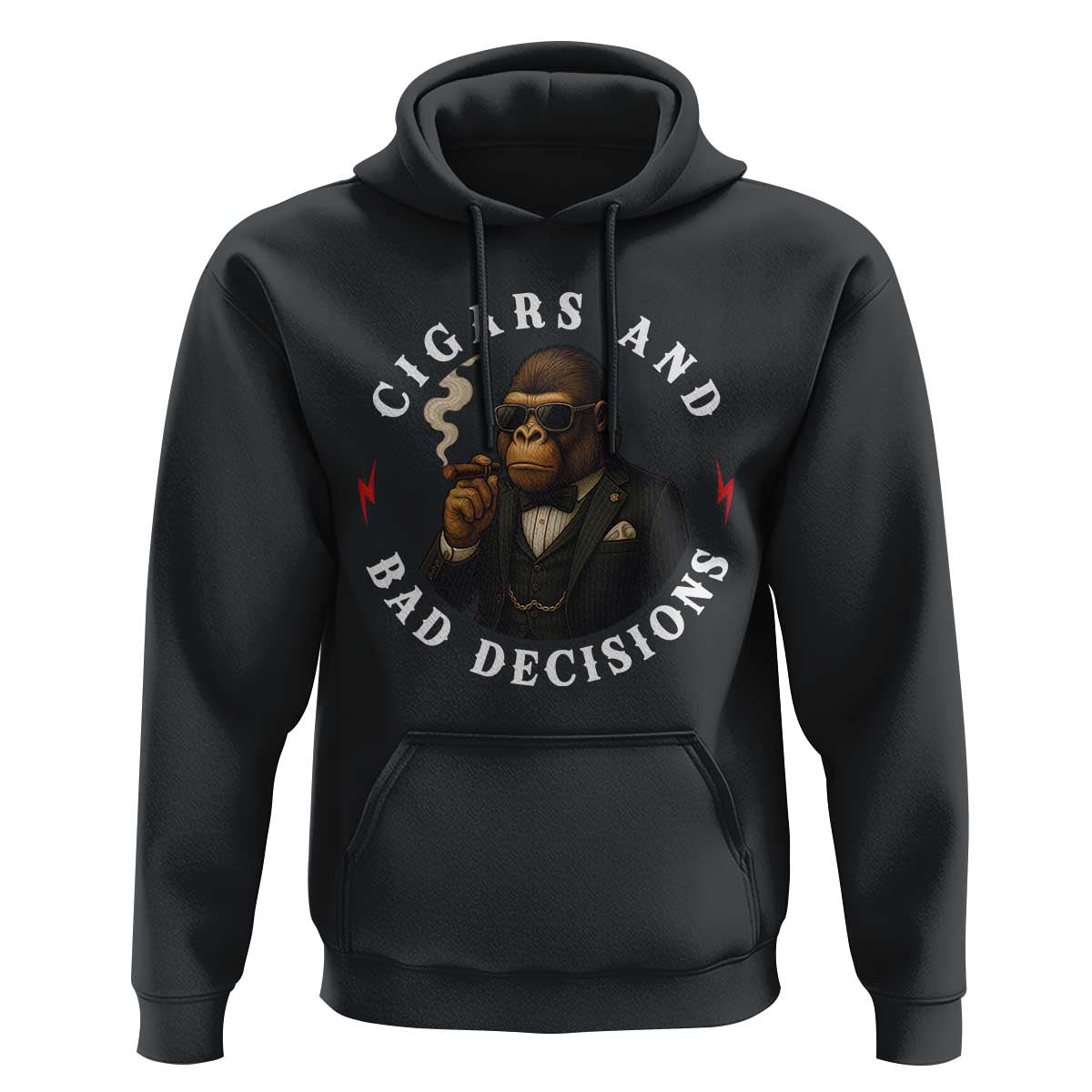 Cigars And Bad Decisions Hoodie Funny Gorilla Gift - Wonder Print Shop