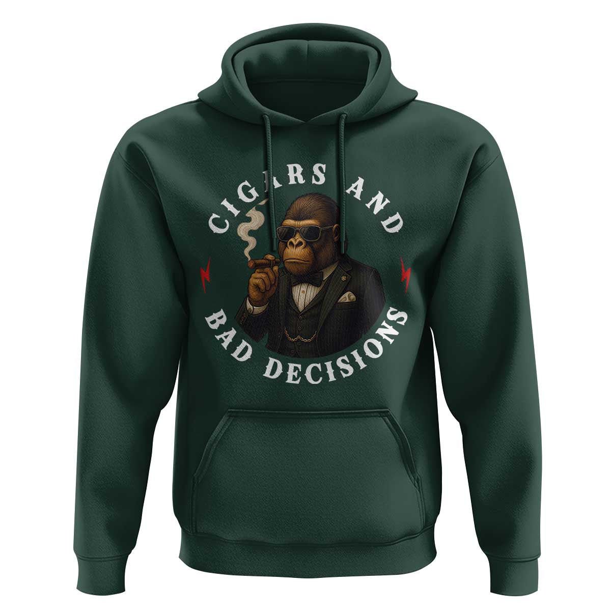 Cigars And Bad Decisions Hoodie Funny Gorilla Gift - Wonder Print Shop