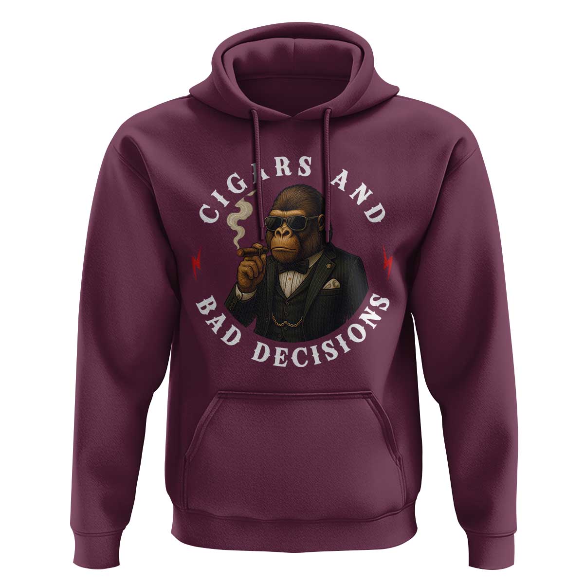 Cigars And Bad Decisions Hoodie Funny Gorilla Gift - Wonder Print Shop