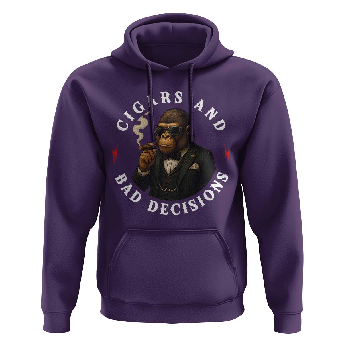 Cigars And Bad Decisions Hoodie Funny Gorilla Gift - Wonder Print Shop