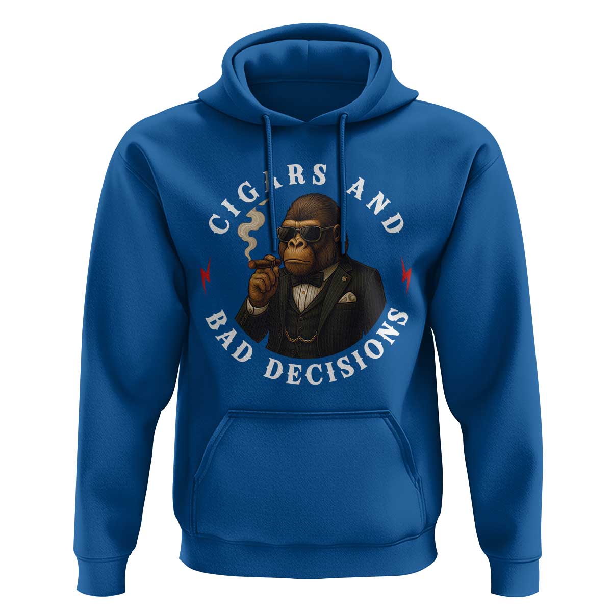 Cigars And Bad Decisions Hoodie Funny Gorilla Gift - Wonder Print Shop